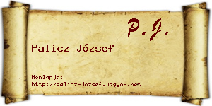 Palicz József névjegykártya
